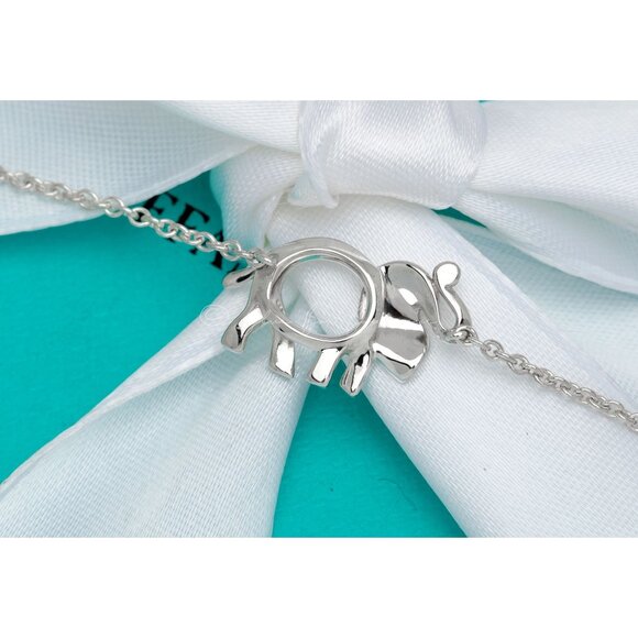 Tiffany & Co. Elephant Bracelet "Save the Elephants" Green Tsavorite in Silver - Picture 5 of 8